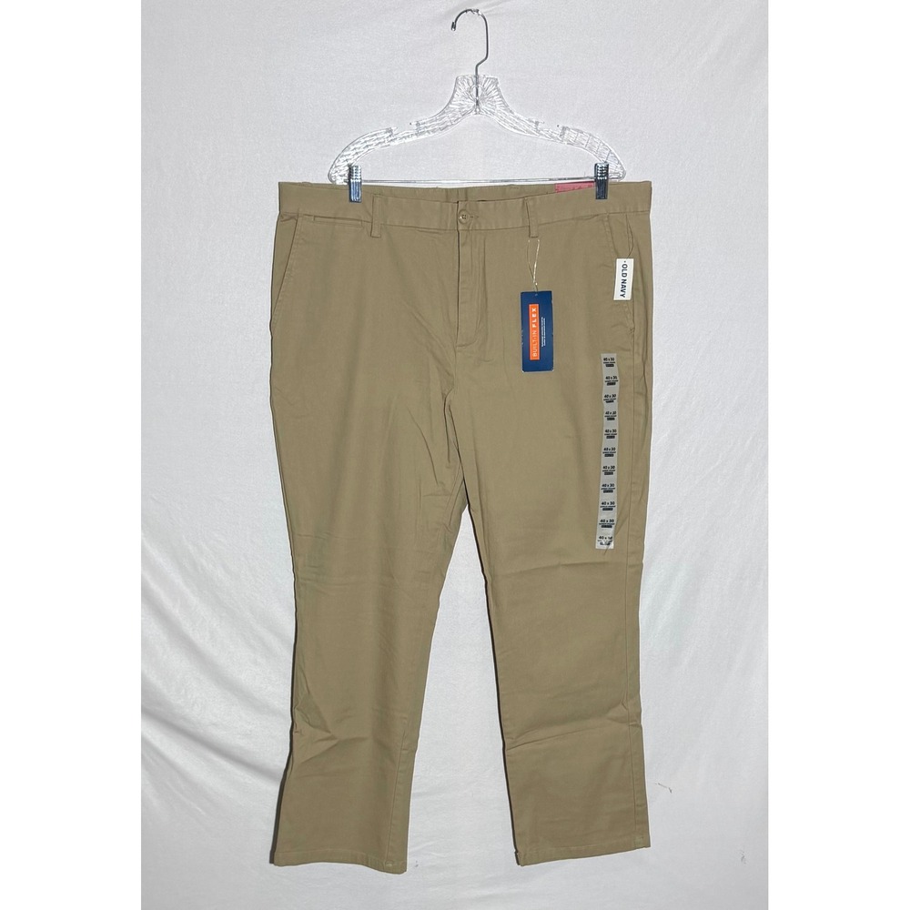 Old Navy Ultimate Straight Built-In Flex Mens Khaki Chino Pants 40x30 Tan NWT‎